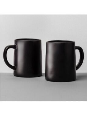 Hearth & Hand with Magnolia Target Black Matte Stoneware Coffee Mugs Set